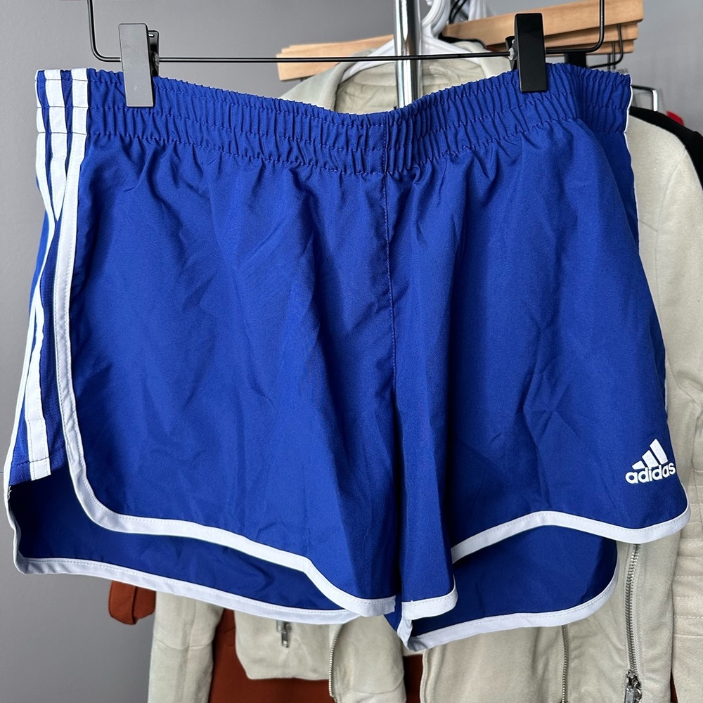 Adidas blue running shorts